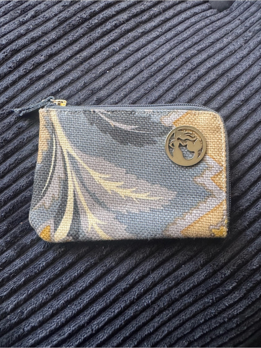 Spartina 449 Natural Linen coin wallet change purse in Light Gray